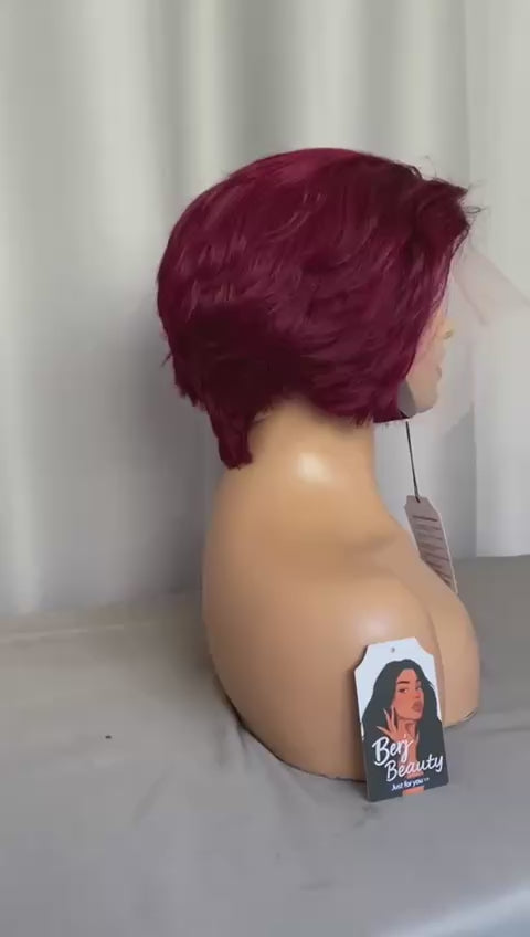 13x4 Short Pixie Wig – HD Lace Front, 100% Human Hair