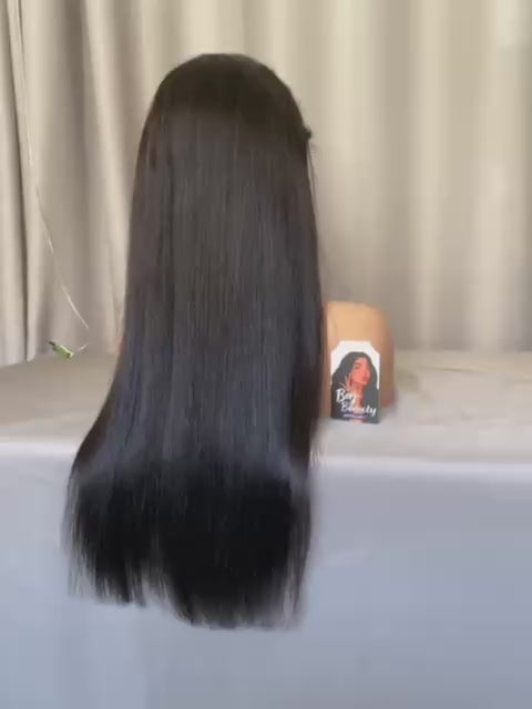 360 Lace Straight Wig – 100% Human Hair | Full Coverage, Natural Look, Glueless Install