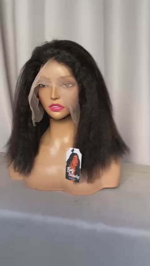 Kinky Straight 13x4 HD Lace Frontal – 100% Human Hair | Natural Blowout Look, Invisible Lace